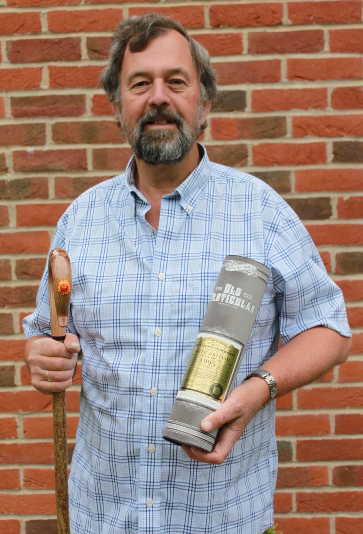 Martin Savage with winning stick & whisky